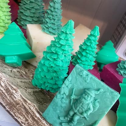 Holiday Pine & Santa Soaps